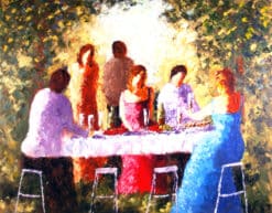 Bengt Goran Karlsson fest i tradgarden 50x40cm