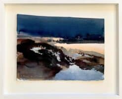 Lars Lerin akvarell Ljusbrytning Lofoten 28x38 43x53cm